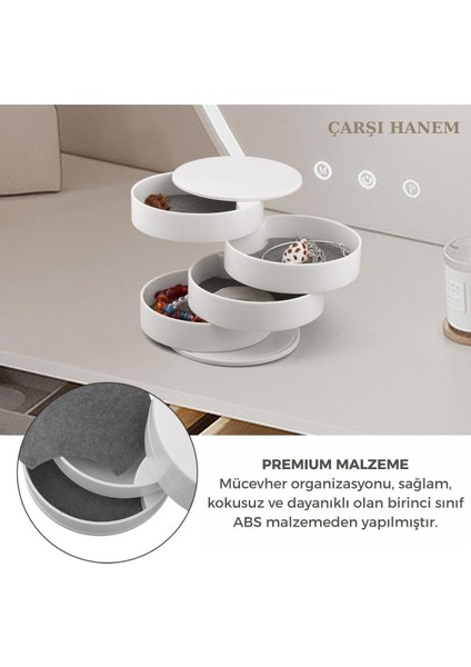 Şık Beyaz Takı Kutusu ve Düzenleyici, Mücevher Aksesuar Organizer fiyatları