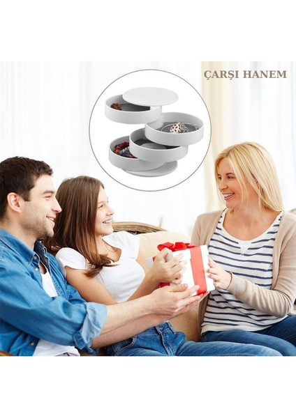 Şık Beyaz Takı Kutusu ve Düzenleyici, Mücevher Aksesuar Organizer indirimleri