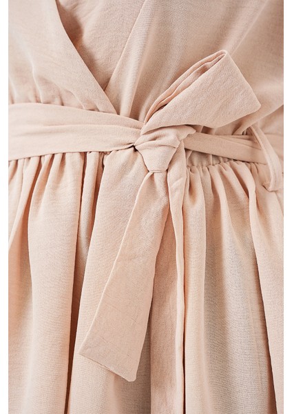 Kadın Kruvaze Yaka Kolsuz Bluz 966 - Krem indirimleri