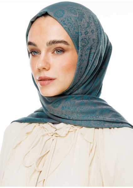 Henna Desen Çift Taraflı Şal Koyu Gri-Zümrüt fiyatları