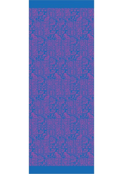 Henna Desen Çift Taraflı Şal Petrol Mavisi-Fuşya fırsatları