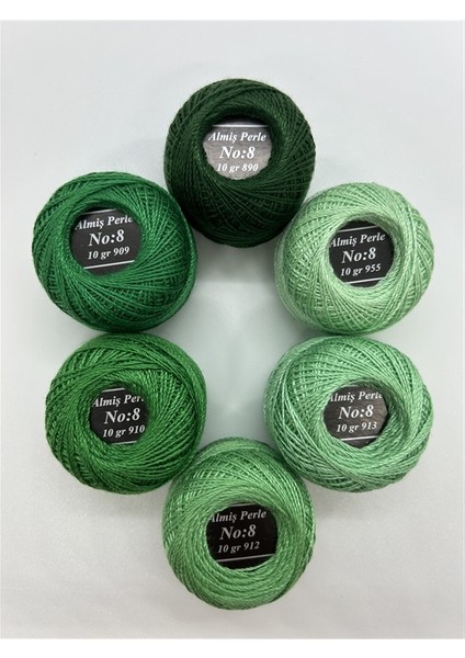 Almiş Perle Etamin- Kanaviçe 6'lı Iplik Seti (10 Gr- No: 8)