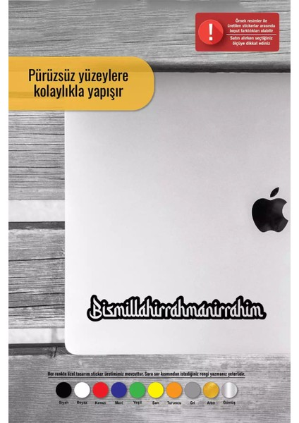 Besmele - Araç, Oto, Laptop, Duvar Uyumlu Sticker 90*18 cm modelleri