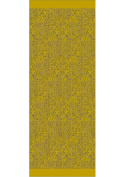 Henna Desen Çift Taraflı Şal Koyu Gri-Hardal