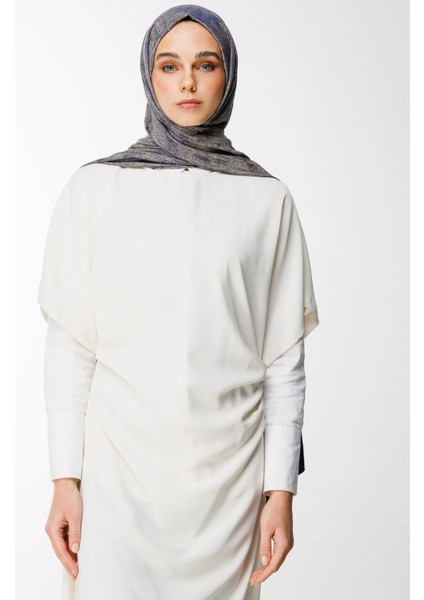 Sahra Desen Çift Taraflı Şal Lacivert-Bej