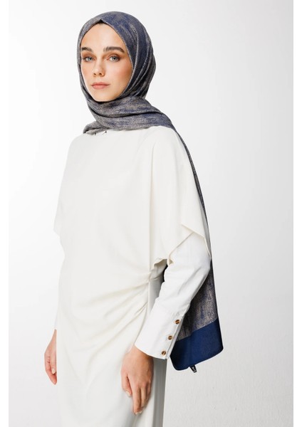 Sahra Desen Çift Taraflı Şal Lacivert-Bej fiyatları