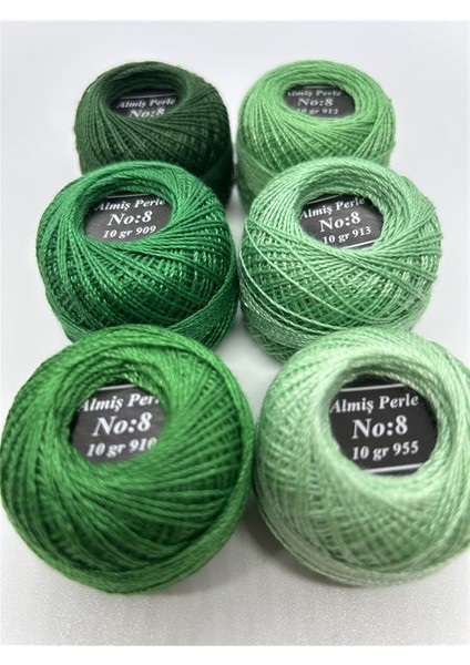 Almiş Perle Etamin- Kanaviçe 6'lı Iplik Seti (10 Gr- No: 8)