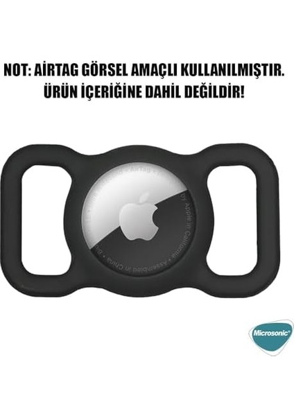 Apple Airtag Kılıf, Evcil Hayvan Için Silikon Boyun Tasma Aparatı Siyah [airtag ile Uyumlu Kılıf - Siyah]