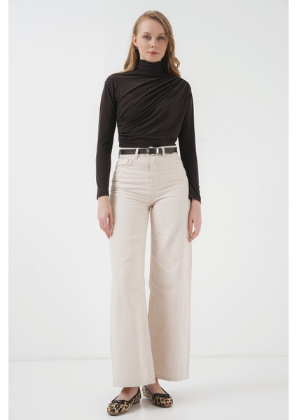 925 Büzgü Detaylı Sandy Bluz - Kahverengi fiyatları