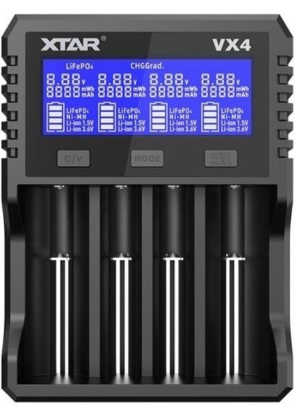 Visible Mixer Vx4 - Taşınabilir LCD Ekranlı Li-Ion/ni-Mh/lifepo4 Pil Şarj Cihazı - 4lü