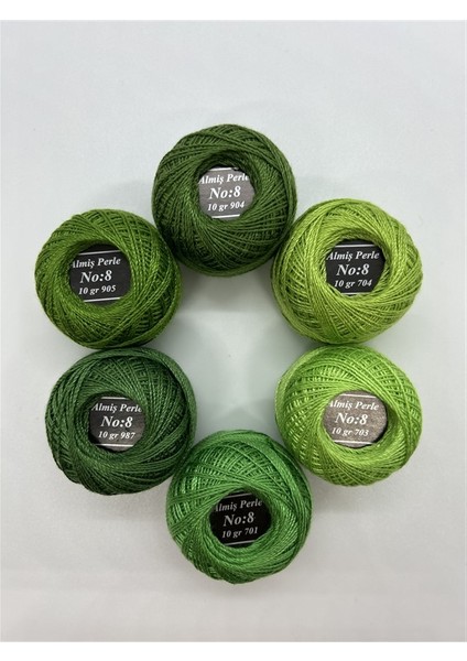 Almiş Perle Etamin- Kanaviçe 6'lı Iplik Seti (10 Gr- No: 8)