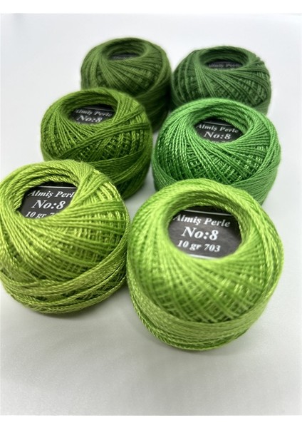 Almiş Perle Etamin- Kanaviçe 6'lı Iplik Seti (10 Gr- No: 8)