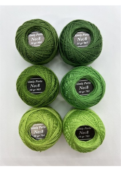 Almiş Perle Etamin- Kanaviçe 6'lı Iplik Seti (10 Gr- No: 8)