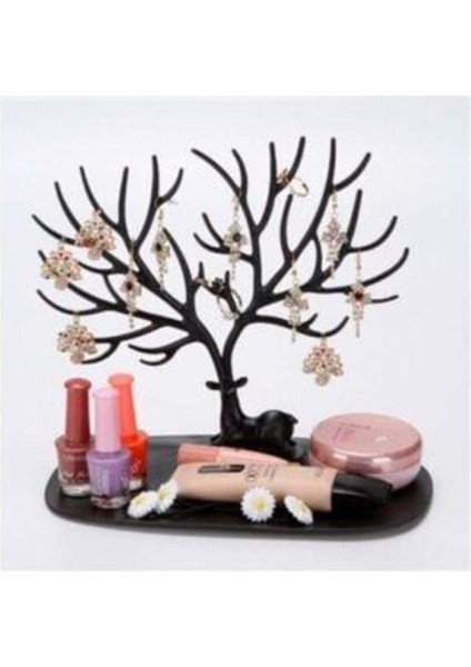 Siyah Geyik Tasarımlı Takı ve Mücevher Standı, Şık ve Kullanışlı Organizer modelleri