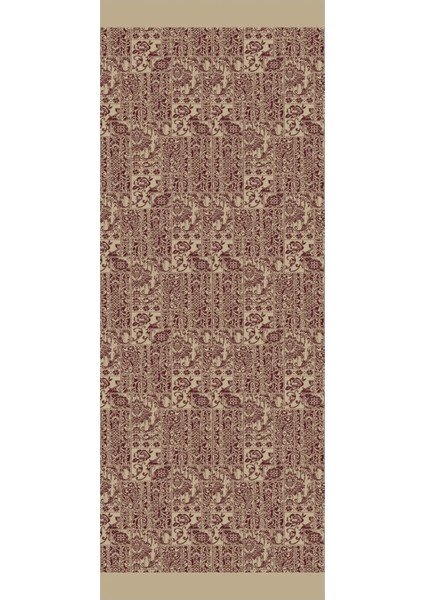 Henna Desen Çift Taraflı Şal Mürdüm-Somon