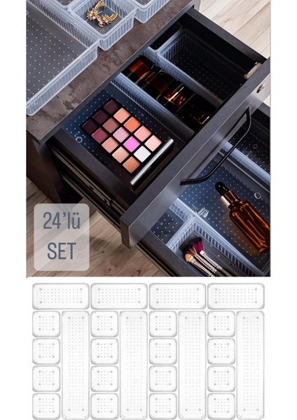 Turuncu 24 Parça Çekmece Içi Düzenleyici ve Organizer Kutu