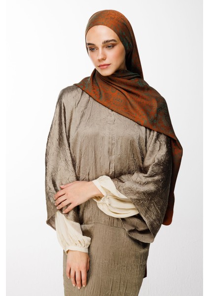 Henna Desen Çift Taraflı Şal Tarçın-Zümrüt fiyatları