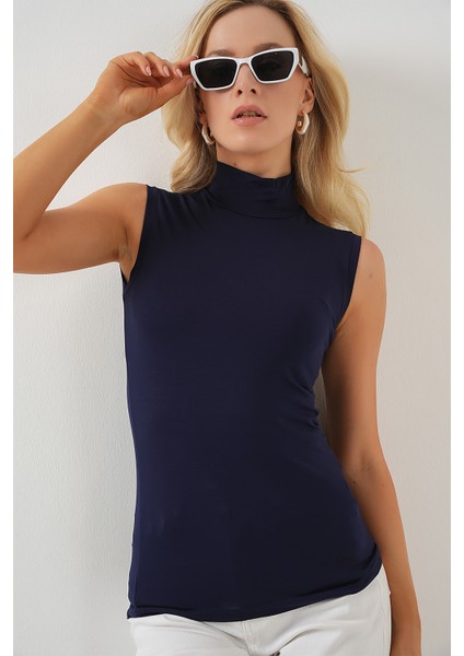 Kadın Kolsuz Body 4348 - Lacivert