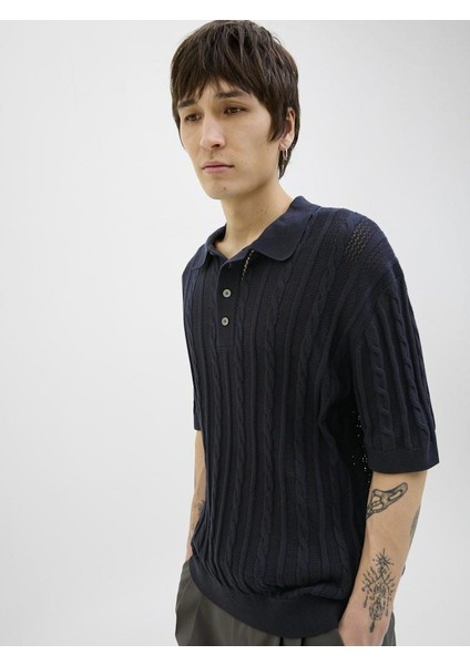 Jack Jones Lamason Knıt Oversize Fit Triko Polo Yaka Erkek Tişört 12277518 indirimleri