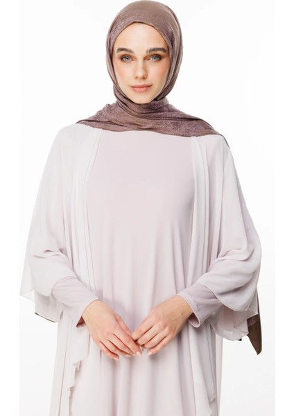 Sahra Desen Çift Taraflı Şal Koyu Haki-Koyu Gül Kurusu