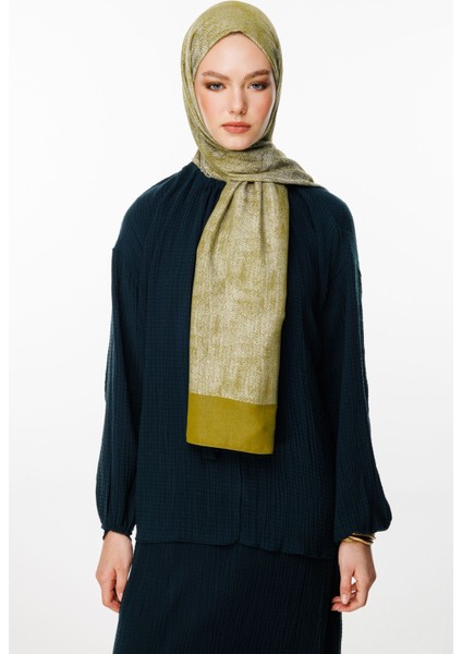 Sahra Desen Çift Taraflı Şal Yağ Yeşili-Ekru fiyatları