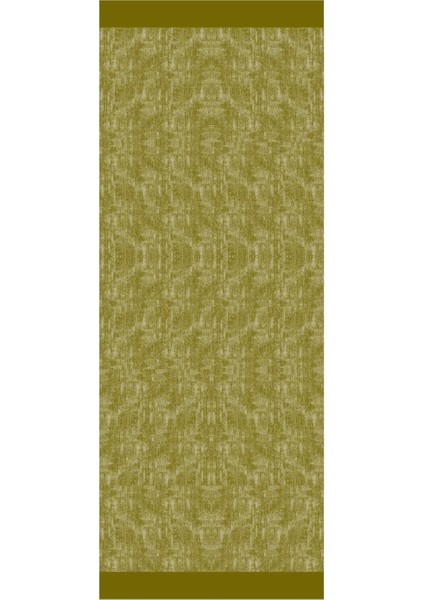 Sahra Desen Çift Taraflı Şal Yağ Yeşili-Ekru