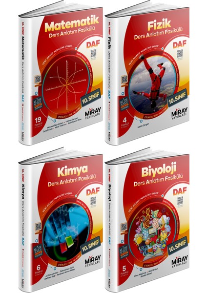 Miray 2026 10. Sınıf Matematik + Fizik + Kimya + Biyoloji Ders Anlatım Fasikülleri Seti 4 Kitap