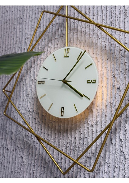 Meta Quartz Aksesuar Ferrero GOLD-BEYAZ Camlı Metal Kırılmaz Duvar Saati modelleri