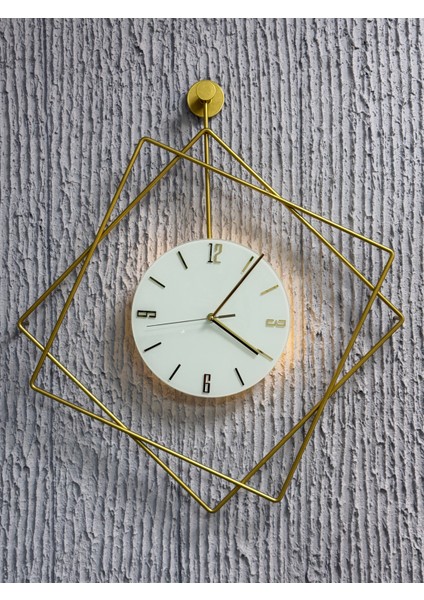 Meta Quartz Aksesuar Ferrero GOLD-BEYAZ Camlı Metal Kırılmaz Duvar Saati