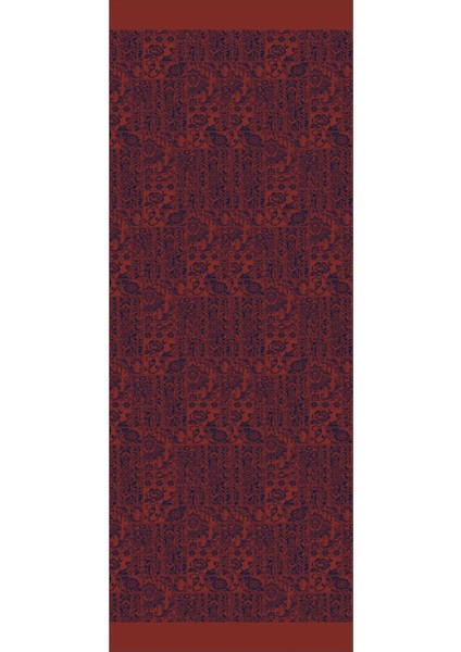 Henna Desen Çift Taraflı Şal Lacivert-Soğan Kabuğu