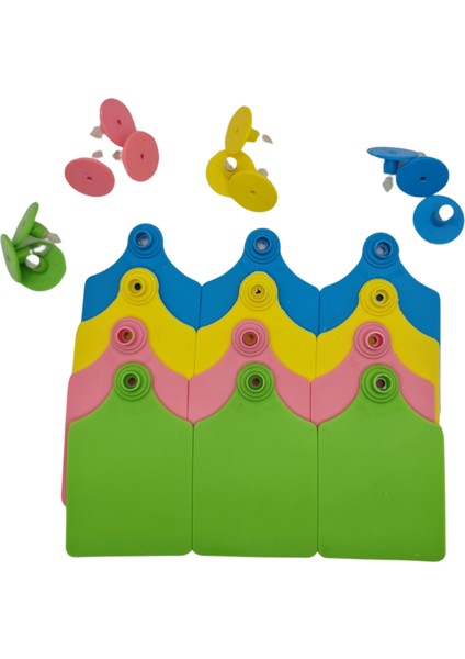 Büyükboy 450 Adet Yeşil Xl Büyükboy Hayvan Küpesi+Pens Ucu Hediye