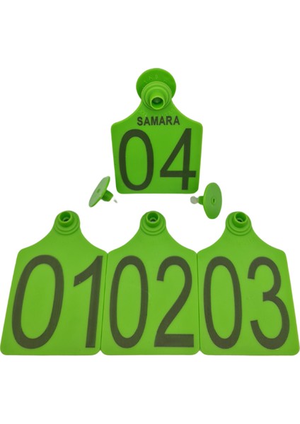 Büyükboy 450 Adet Yeşil Xl Büyükboy Hayvan Küpesi+Pens Ucu Hediye