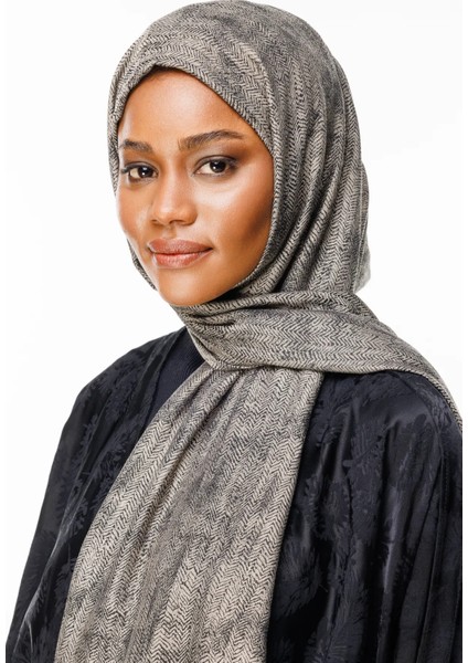 Sahra Desen Çift Taraflı Şal Siyah-Bej