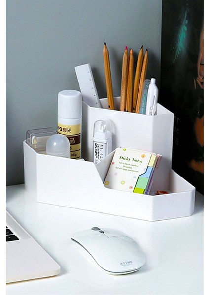 3 Bölmeli Beyaz Köşe Organizeri, Düzen ve Şıklık Sağlar.