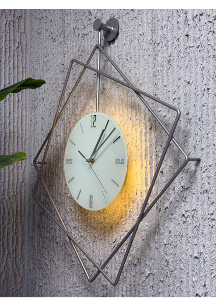 Gümüş - Ferrero KRİSTAL -Metal Kırılmaz Camlı Duvar Saati
