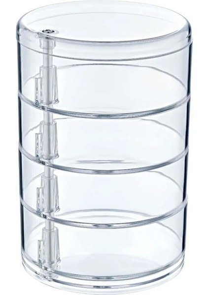 Dört Katlı Silindir Takı ve Makyaj Organizeri Şık ve Pratik Saklama Kutusu fiyatları