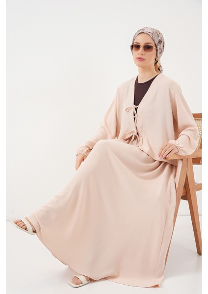 Kadın Ayrobin Kimono Etek Ikili Takım 8047 - Krem modelleri