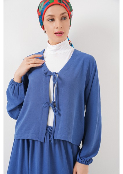 Kadın Ayrobin Kimono Etek Ikili Takım 8047 - Indigo fiyatları