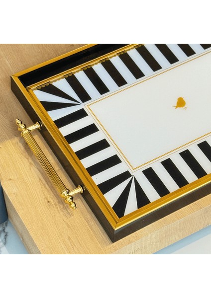 Glore A11-010- Black Line Çerçeveli Tepsi 31X46 fırsatları