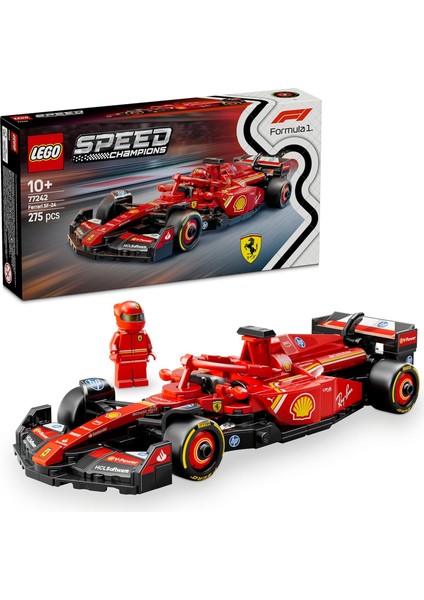 Speed Champions Ferrari Sf-24 F1 Yarış Arabası 77242 – 10 Yaş ve Üzeri Kız ve Erkek Çocukları Için Koleksiyonluk Sürücü Minifigürü Içeren Yapım Seti, Motor Hayranları Için Model Kiti (275 Parça)