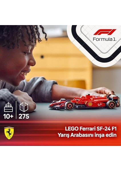 Speed Champions Ferrari Sf-24 F1 Yarış Arabası 77242 – 10 Yaş ve Üzeri Kız ve Erkek Çocukları Için Koleksiyonluk Sürücü Minifigürü Içeren Yapım Seti, Motor Hayranları Için Model Kiti (275 Parça) fiyatları