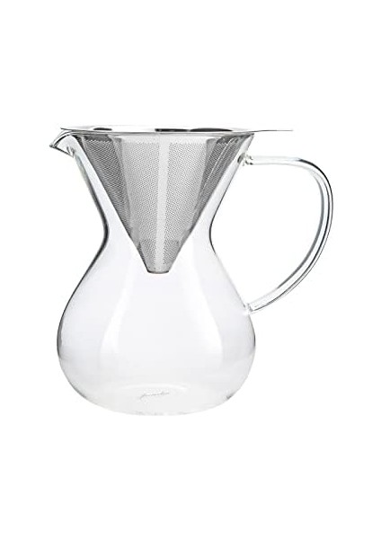 Glory Cam Kahve Demleme Çelik Süzgeçli 850 Ml, Tek Ebat, Çok Renkli