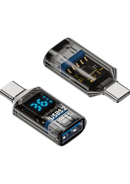 Revolution Type C To USB 3.2 Dönüştürücü 36W Hızlı Şarj 10GBPS Veri Transferi Dijital Ekran Otggm