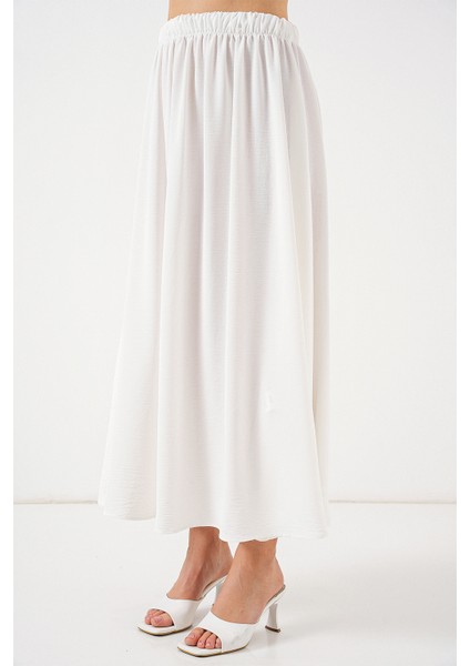 Kadın Uzun Ayrobin Etek 8050 - Beyaz fiyatları