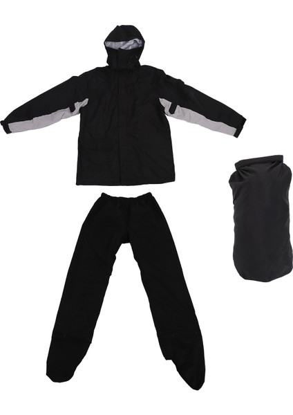 Motosiklet Yağmurluk Su Geçirmez Nefes Hafif Yağmur Ceket Pantolon Gizli Ayakkabı Kapakları Açık Sürme Için M (Yurt Dışından)