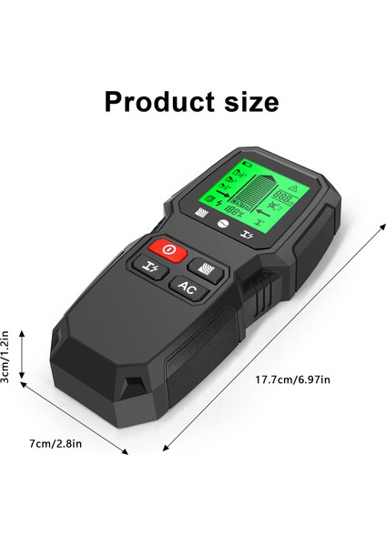 Saplama Bulucu Duvar Tarayıcı 5 In 1 Saplama Dedektörü Yüksek Çözünürlüklü LCD Ekran Tespit Etmek Için Kullanılan Ahşap Metal Tel Uyarı Fonksiyonu ile (Yurt Dışından) fırsatları