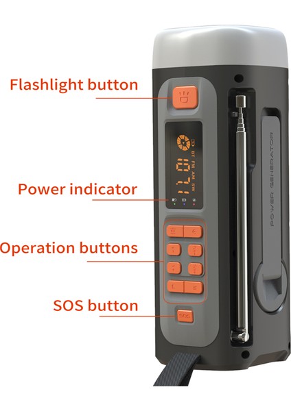 Acil Radyo, 4500 Mah Taşınabilir El Krank Güneş Enerjili Am Fm Sw Radyo Açık Radyo Kablosuz Bt Hoparlör ile Sos Alarm, Kamp Feneri ve El Feneri (Yurt Dışından) fiyatları