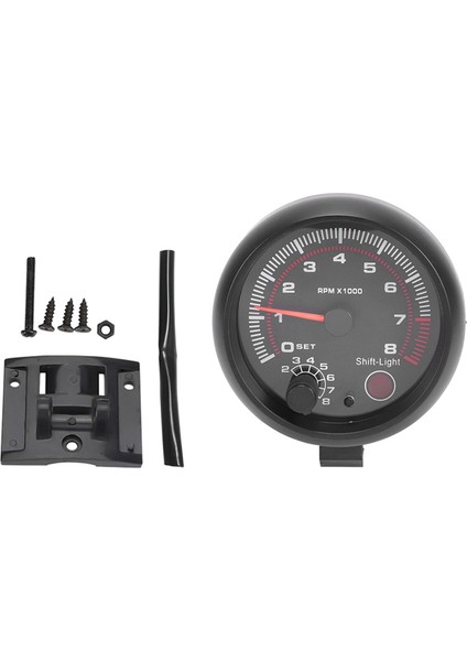 3.75 " Otomobil Takılı Enstrüman Siyah Beyaz Işık Takometre 0-8000 Pointer Takometre 92MM (Yurt Dışından)