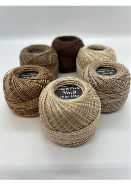 Almiş Perle Etamin- Kanaviçe 6'lı Iplik Seti (10 Gr- No: 8) modelleri