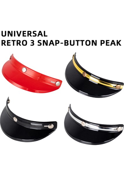 Kask Tepe Kalkanı 3 Snap Düğmesi Visor Flip Up Rüzgar Kalkanı Açık Yüz 3/4 Retro Motosiklet Kask Güneş Gölge Koruyucu (Yurt Dışından)
